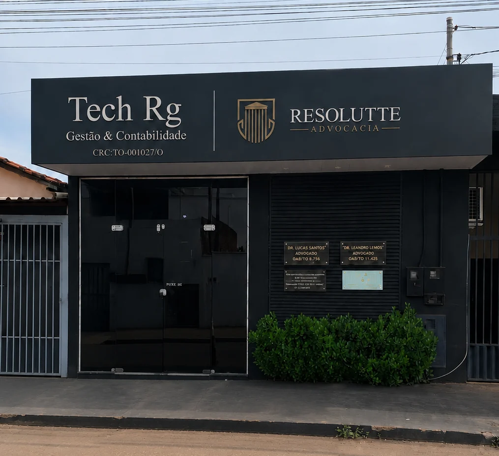 Fachada do escritório da Tech RG Gestão & Contabilidade em Araguaína-TO